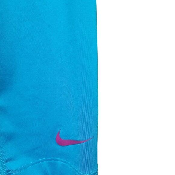 Nike Pro Combat Leggings Capri Teal Blue Training Pants Athletic 392370 Womens S - Picture 3 of 13